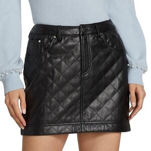CAMI NYC Macy Vegan Leather Skirt in Black size 4 NWT